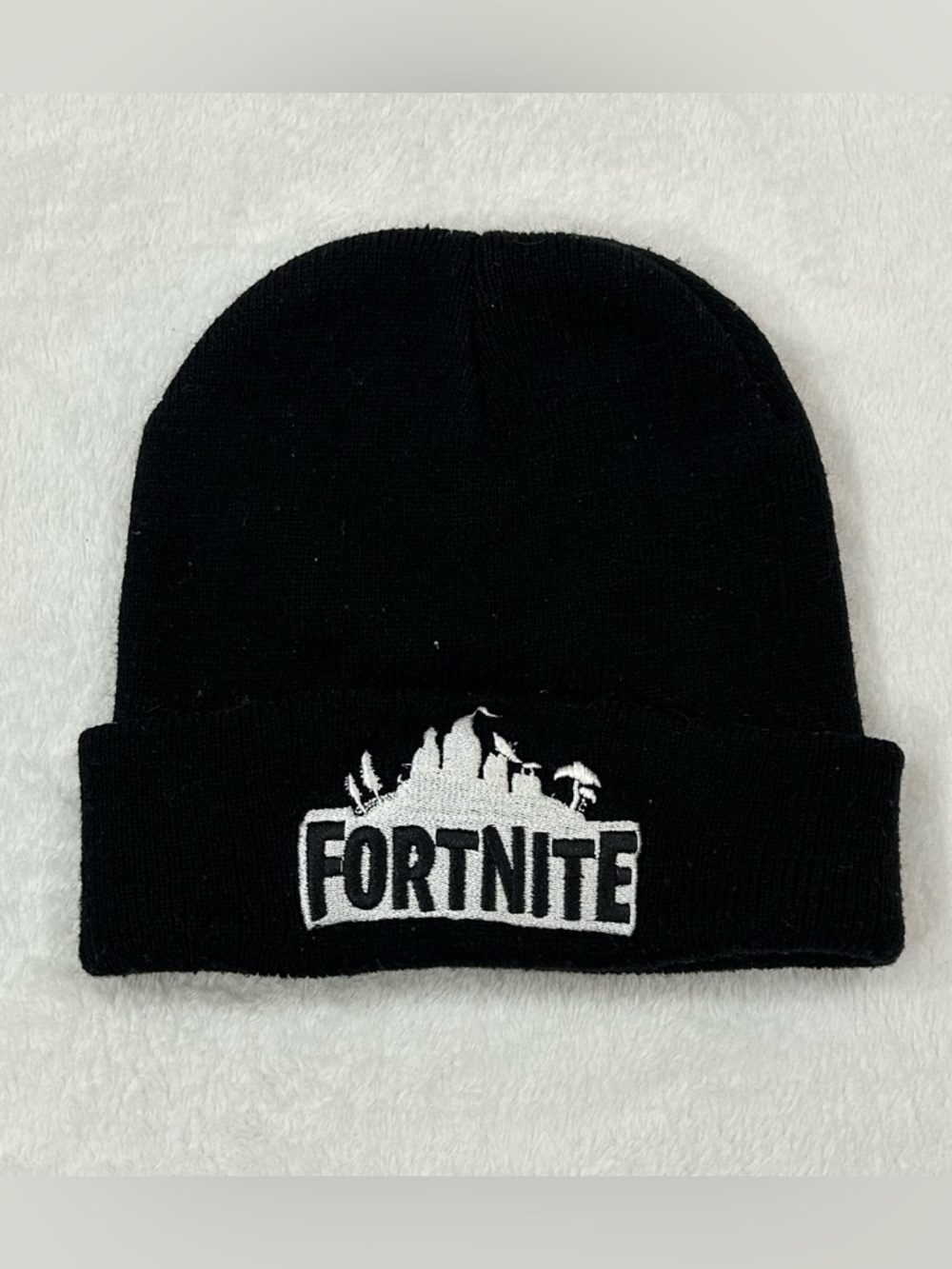 Fortnite Epic Games Gamer Outdoor Ski Black Winter Knit Cuffed Beanie Hat Cap